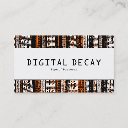 Mittelband - Digitaler Verfall - Orange Visitenkarte (Vorderseite)