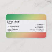 Mittelband (durchtrennt) - Gradient Grn, gelb, rot Visitenkarte (Rückseite)