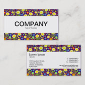 Mittelband - Frühlingsblumen - Tief Lila Visitenkarte (Vorne/Hinten)