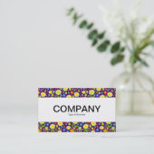 Mittelband - Frühlingsblumen - Tief Lila Visitenkarte (Stehend Vorderseite)