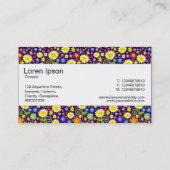 Mittelband - Frühlingsblumen - Tief Lila Visitenkarte (Rückseite)