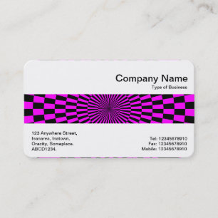 Mittelband - Op Art Magenta und Black Visitenkarte