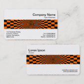 Mittelband - Op Art Orange und Black Visitenkarte (Vorne/Hinten)