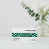 Mittelband - Op Art Türkis und Schwarz Visitenkarte (Stehend Vorderseite)