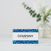 Mittelband - Shades of Blue Floral Visitenkarte (Stehend Vorderseite)