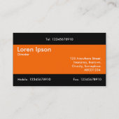 Mittelband v2 - Orange mit Schwarz Visitenkarte (Rückseite)