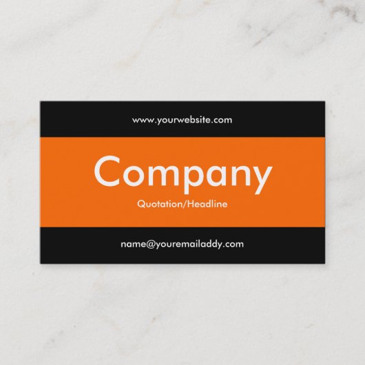 Mittelband v2 - Orange mit Schwarz Visitenkarte (Vorderseite)