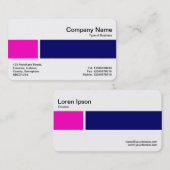 Mittelband - Zwei Töne 02 - rosa und tiefe Marine Visitenkarte (Vorne/Hinten)