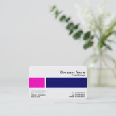 Mittelband - Zwei Töne 02 - rosa und tiefe Marine Visitenkarte (Stehend Vorderseite)