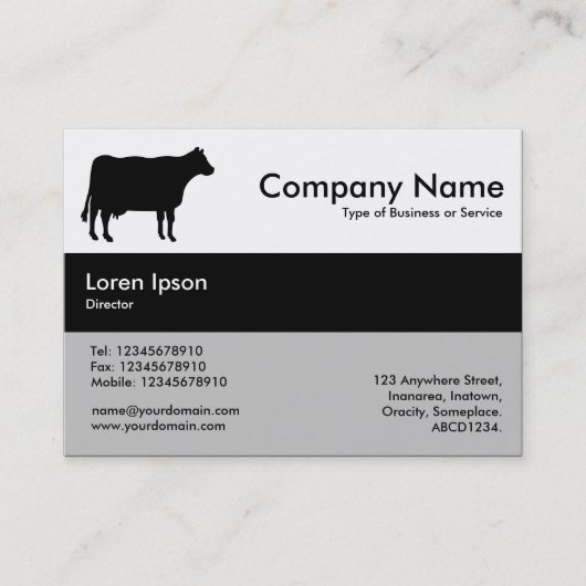 Mittelbandfarben - Schwarz - Kuh Visitenkarte (Vorderseite)