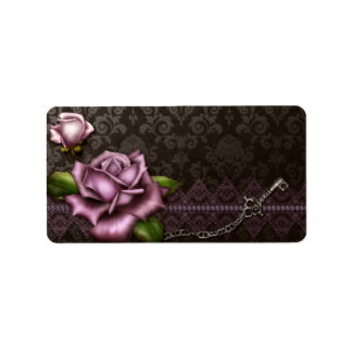 Mittelbarocke Rose Apothekenzeichen Adressaufkleber