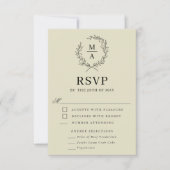 Mittelbeige Einfache, elegante Monogram-UAWG und M RSVP Karte (Vorderseite)
