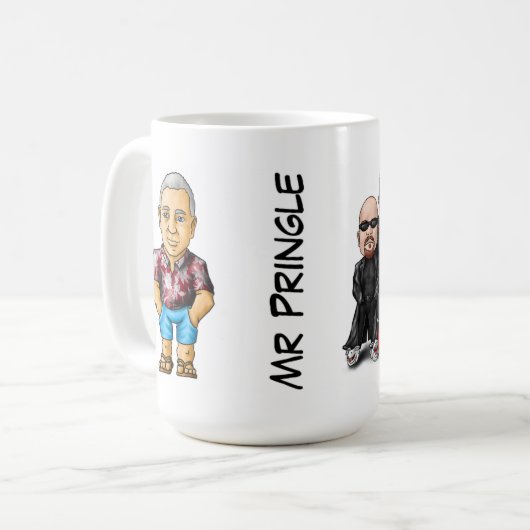 Mittelbereich-Rächer-Tasse - Herr Pringle Kaffeetasse (Vorderseite Links)
