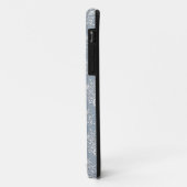 Mittelblau, grau und weiß Damask Case-Mate iPhone Hülle (Hinten/Links)