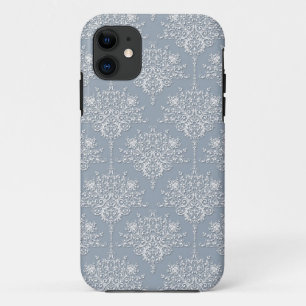 Mittelblau, grau und weiß Damask Case-Mate iPhone Hülle