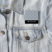 Mittelblau-Grau und Weiß Damast Button (Beispiel)