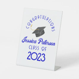 Mittelblau Moderne Elegant Minimal Graduiertenkap Sockelschild