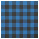 Mittelblau und schwarz Buffalo Kariert Stoff (Muster)