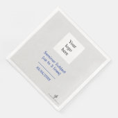 Mittelblau und Schwarz-Grau-Seminar-Logo Serviette (Ecke)
