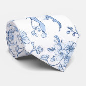 Mittelblau- und Weiß-Kokette  Krawatte (Gerollt)