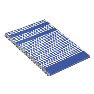 Mittelblau und weiß Moderne Blasenwellen Notizblock