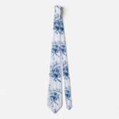 Mittelblau- und Weiße Kokette Krawatte (Vorderseite)