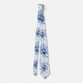 Mittelblau- und Weiße Kokette Krawatte (Rückseite)