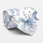 Mittelblau-weiße Kokette  Krawatte (Gerollt)