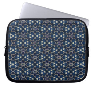 Mittelblaue Blumen Muster Laptopschutzhülle