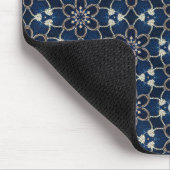 Mittelblaue Blumenmuster Mousepad (Ecke)