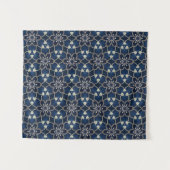 Mittelblaue Blumenmuster Wandteppich (Vorderseite (Horizontal))