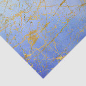Mittelblaue Wasserfarbe mit Goldsplitter Seidenpapier (Ausschnitt)