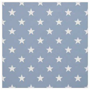 Mittelblaue weiße Sterne (kleiner Maßstab) Stoff