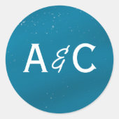 Mittelblauer Himmel-Schneedecke Runder Aufkleber (Vorderseite)