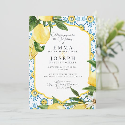 Mittelblauer Hochzeitstag Einladung (Stehend Vorderseite)