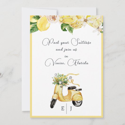 Mittelblauer Hochzeitstag Einladung (Rückseite)