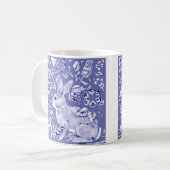 Mittelblauer Kaninchen Bird Florasiatische Art Dec Kaffeetasse (Vorderseite Links)