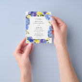 Mittelblauer Lila-gelber Blumenzwiebelblauch Flyer (Gruppe)