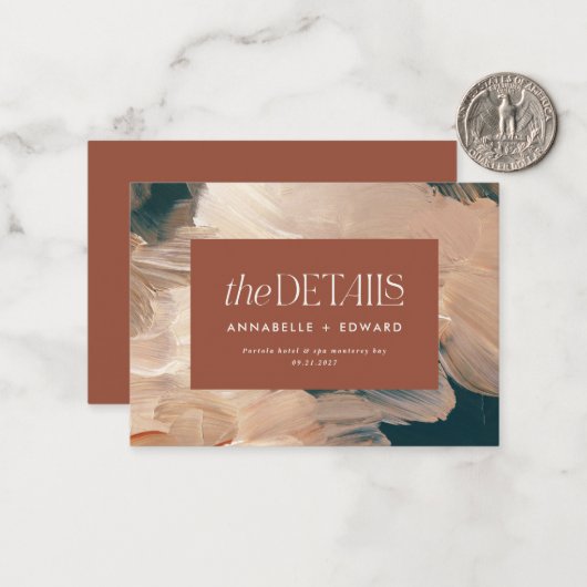 Mittelboho malerische Terracotta Hochzeit Mitteilungskarte (Vorderseite/Rückseite Beispiel)