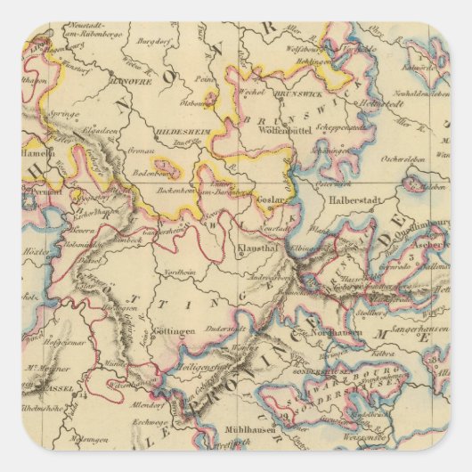 Mitteldeutschland Quadratischer Aufkleber (Vorderseite)