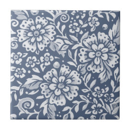 Mitteldichte blaue Blume Blumenmuster Fliese