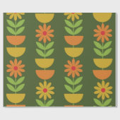Mittelepochen-Blumen mit geometrischen Halbkreisen Geschenkpapier (Flach)