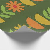 Mittelepochen-Blumen mit geometrischen Halbkreisen Geschenkpapier (Ecke)