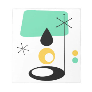 Mittelepochen-Moderne-Lampendesign blau gold Notizblock