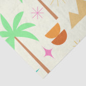 Mittelepochiger Palm Springs Flamingo mit Bäumen Seidenpapier (Detail)