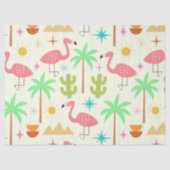 Mittelepochiger Palm Springs Flamingo mit Bäumen Seidenpapier (Vorderseite)