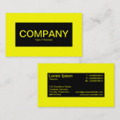 Mitteletikett - Schwarz mit Gelb Visitenkarte (Vorne/Hinten)