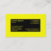 Mitteletikett - Schwarz mit Gelb Visitenkarte (Rückseite)