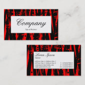 Mitteletikett - Schwarz/Rot Abstrakt II Visitenkarte (Vorne/Hinten)