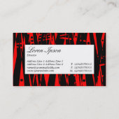 Mitteletikett - Schwarz/Rot Abstrakt II Visitenkarte (Rückseite)